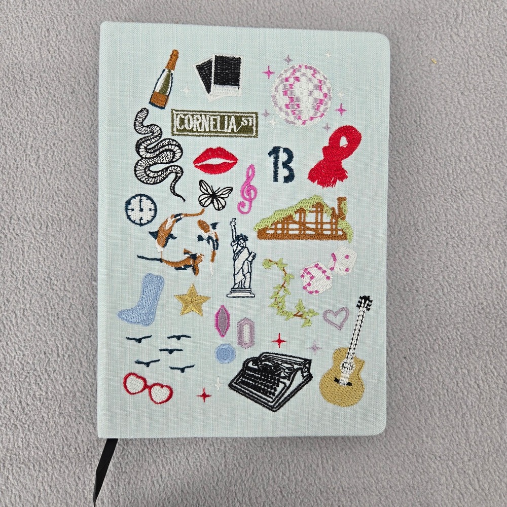 Gracefully Made Taylor Swift Eras Inspired Embroidered Journal Blue Notebook